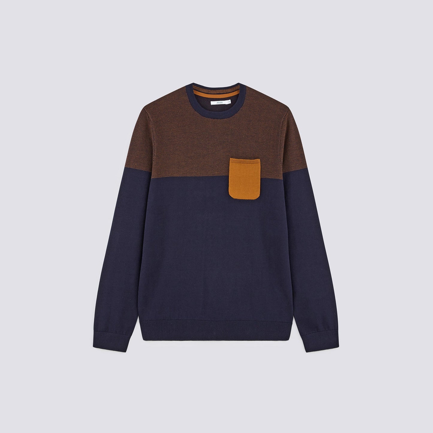 Pull colorblock avec poche poitrine