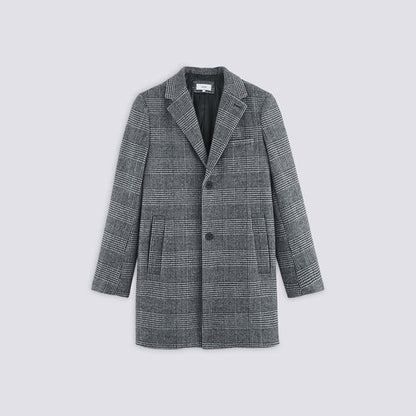 Manteau carreaux - Gris clair