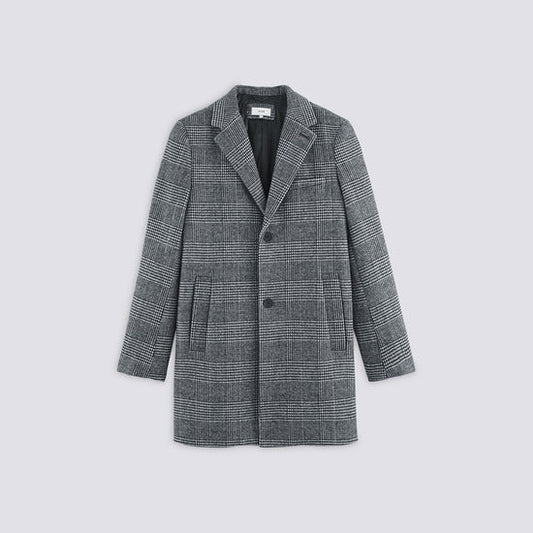 Manteau carreaux - Gris clair