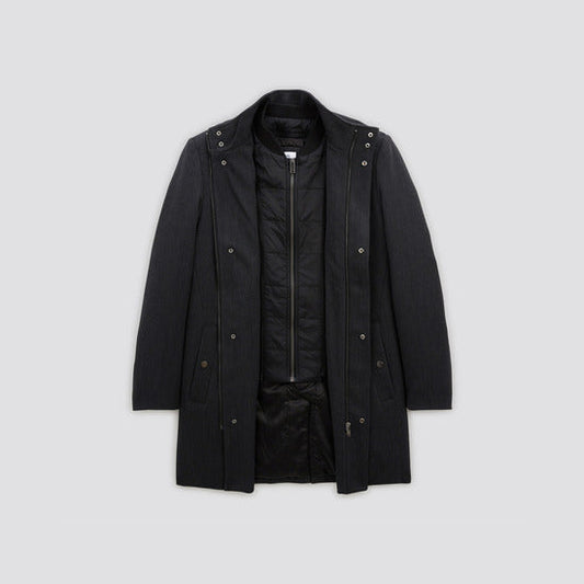 Manteau zippé col montant