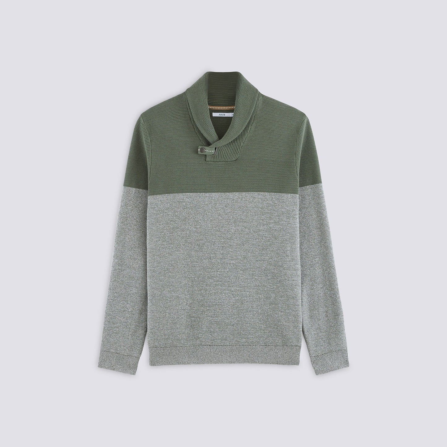Pull col châle colorblock