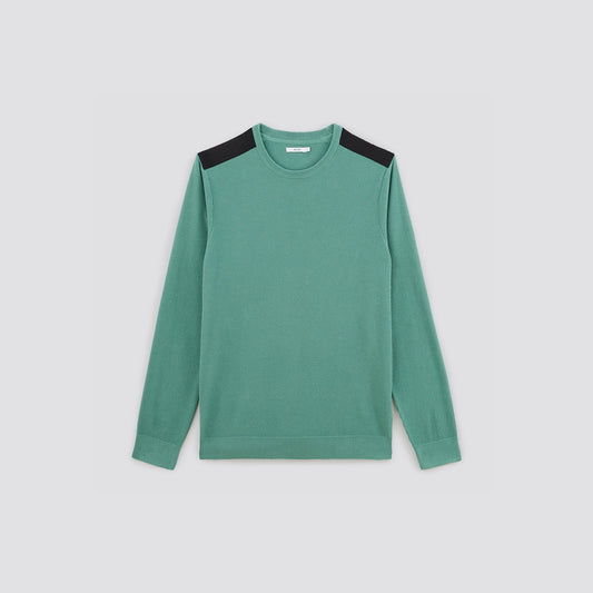Pull à col rond et patch épaule