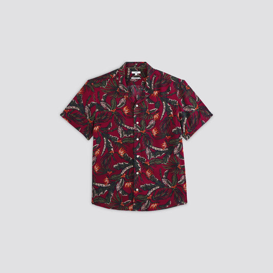 Chemise regular imprimé feuillage viscos