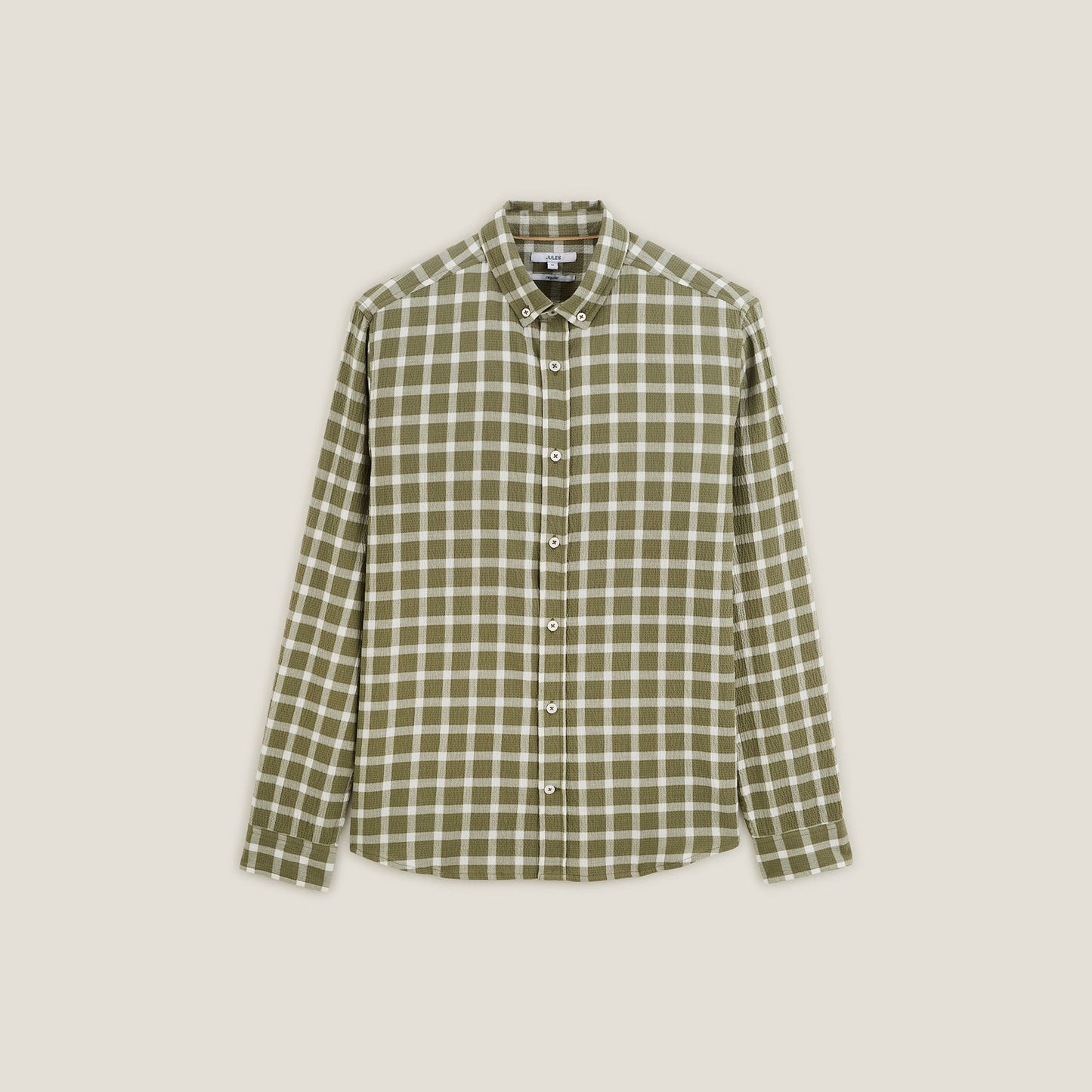 Chemise regular à carreaux en coton biologique