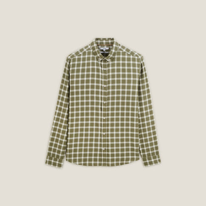 Chemise regular à carreaux en coton biologique