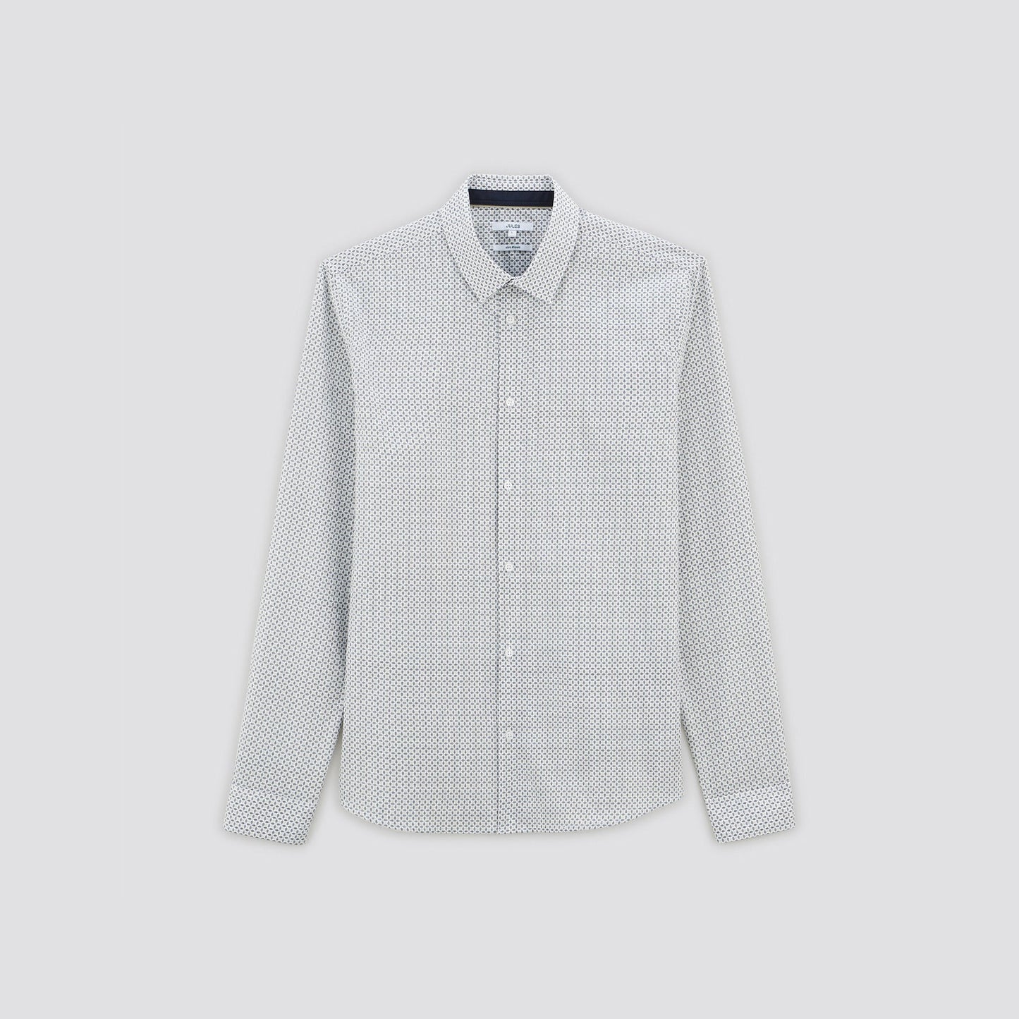 Chemise slim imprimé géométrique coton