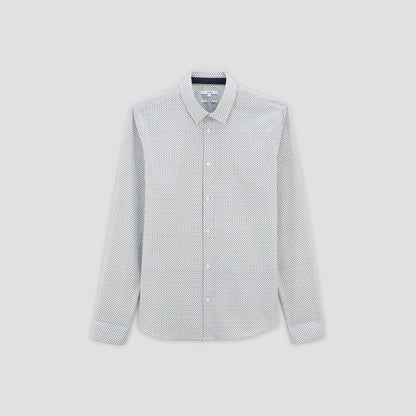 Chemise slim imprimé géométrique coton