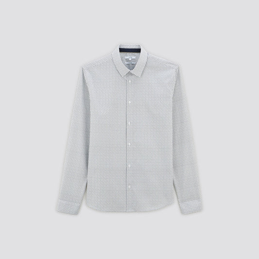 Chemise slim imprimé géométrique coton