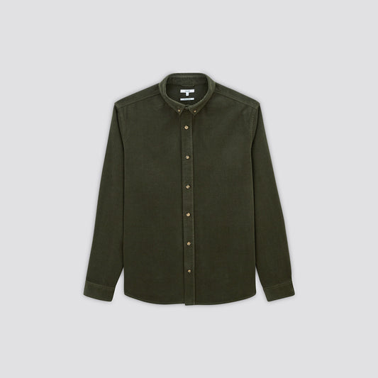 Chemise regular velours unie coton recyclé