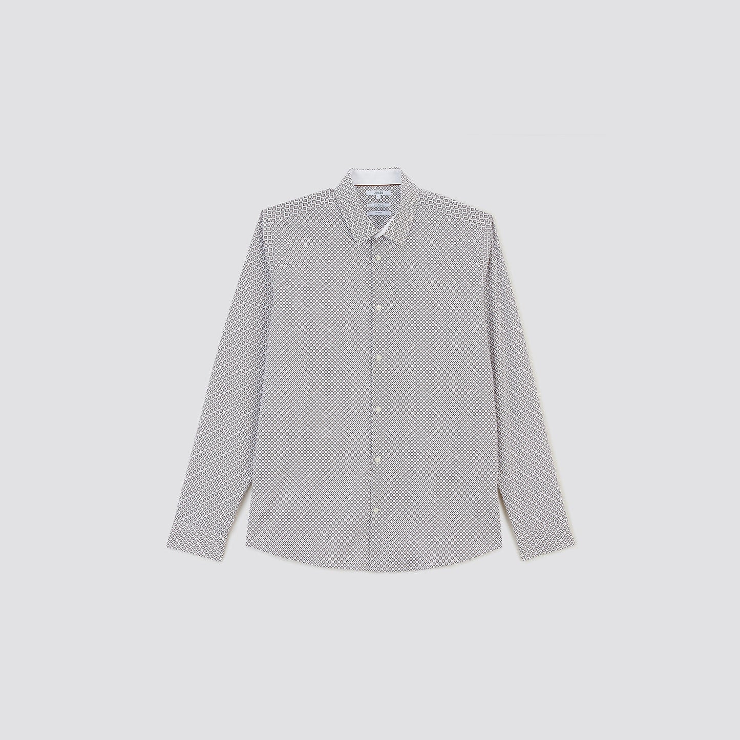 Chemise slim imprimé géométrique coton biologique