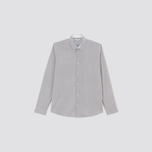 Chemise slim imprimé géométrique coton biologique