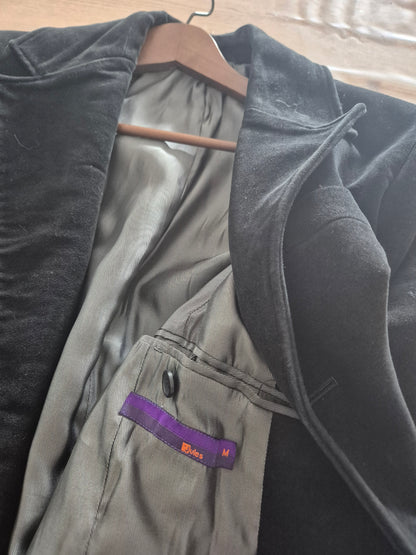 veste longue noir velour