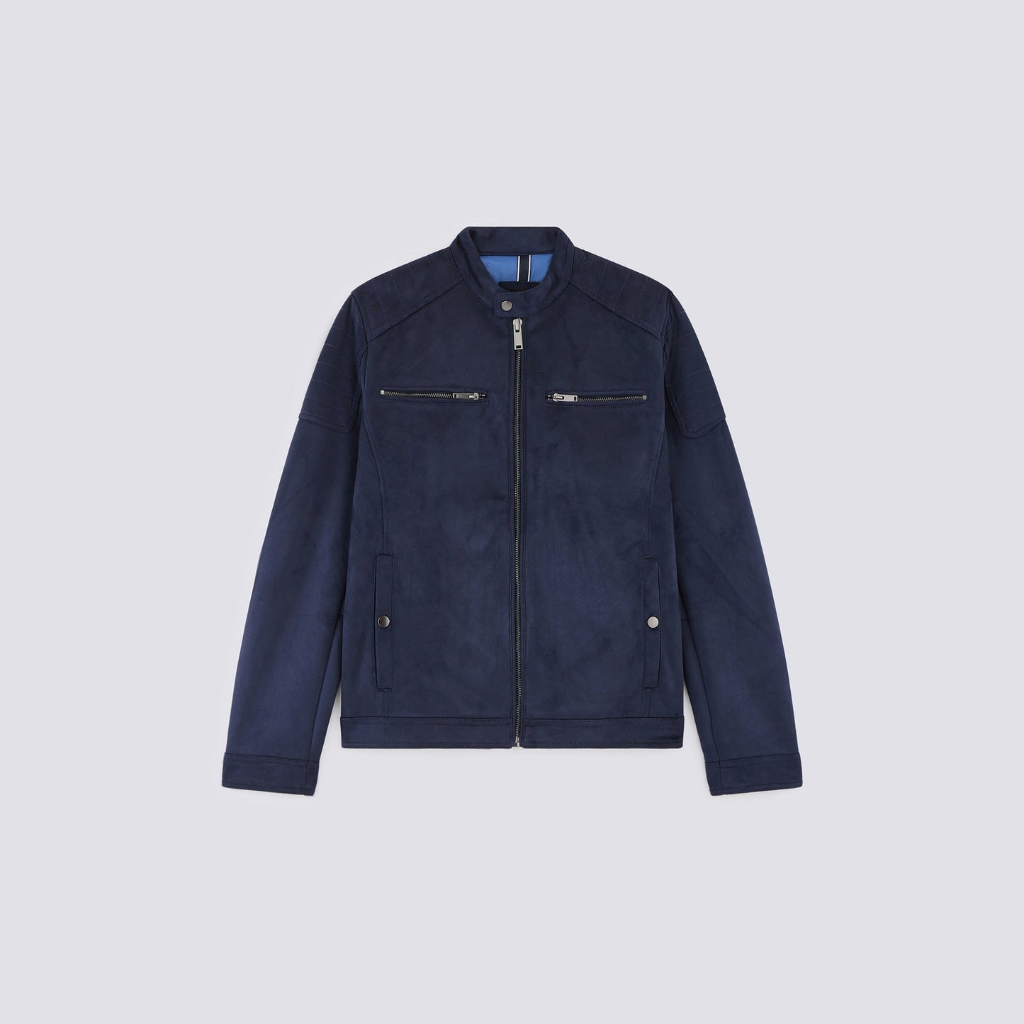 Blouson suédine col montant