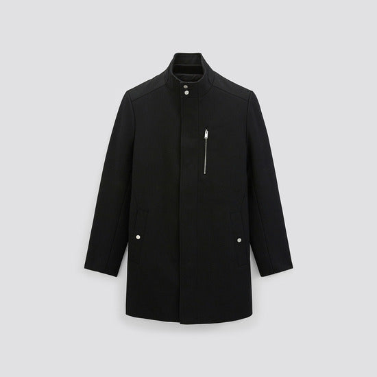 Manteau zippé col montant