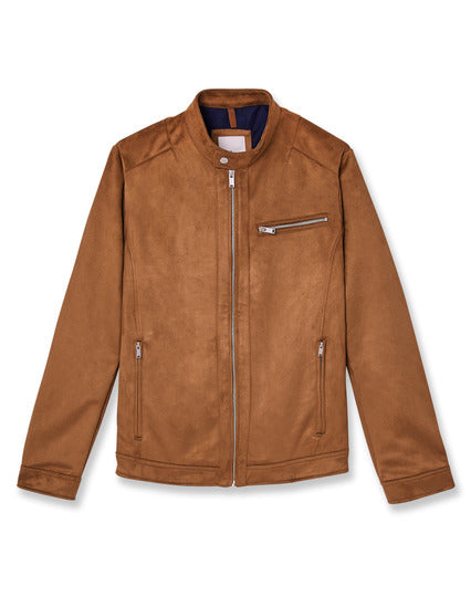 Blouson zippé suédine