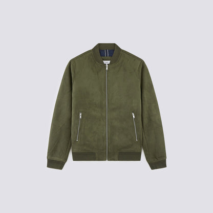 Blouson suedine col teddy