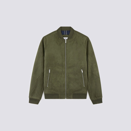 Blouson suedine col teddy