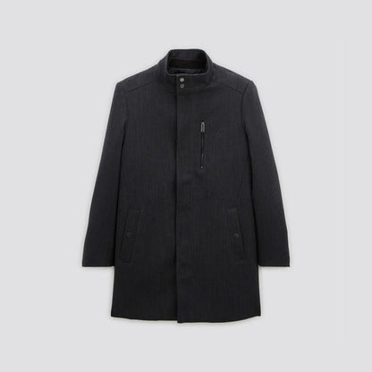 Manteau zippé col montant