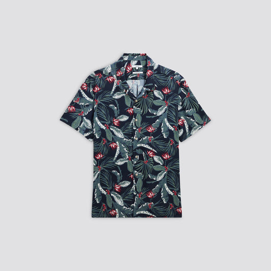 Chemise hawaienne regular fleur viscose