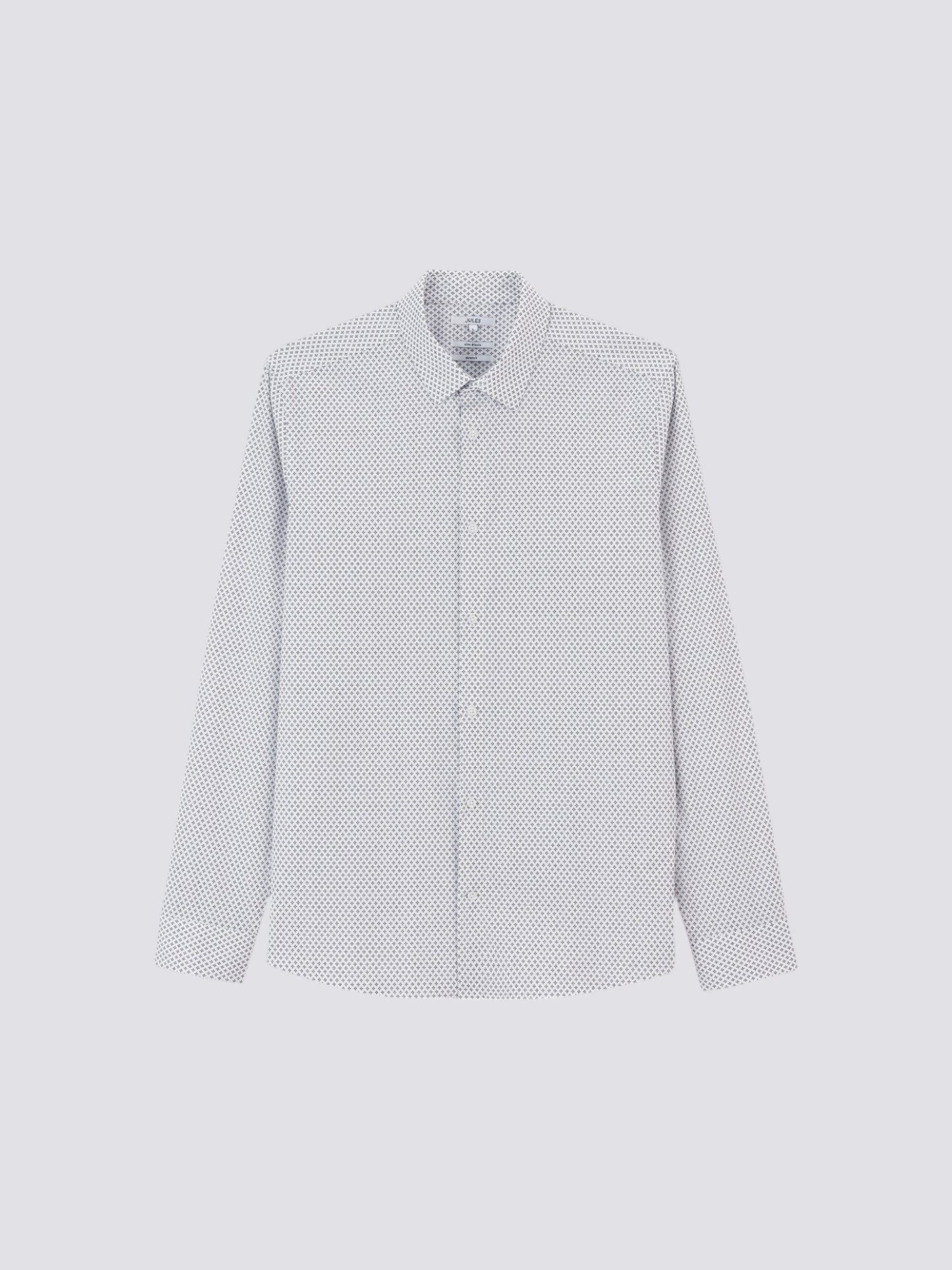 Chemise slim micro géométrique coton