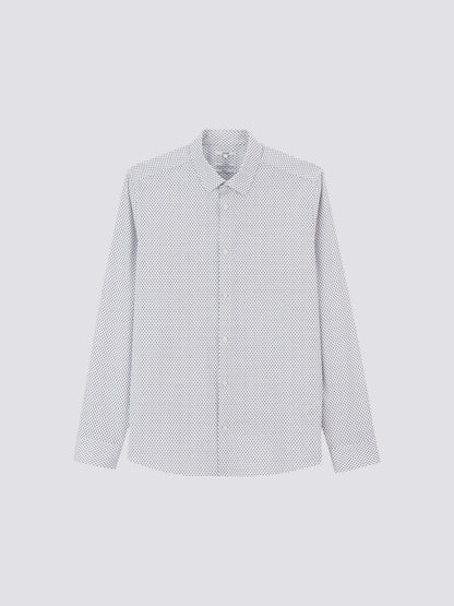 Chemise slim micro géométrique coton