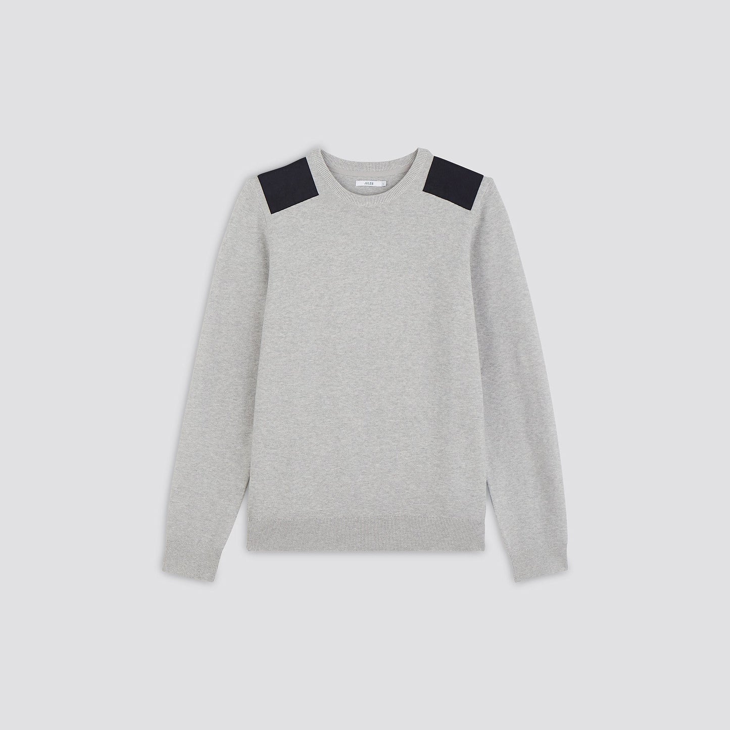 Pull col rond - patchs épaules