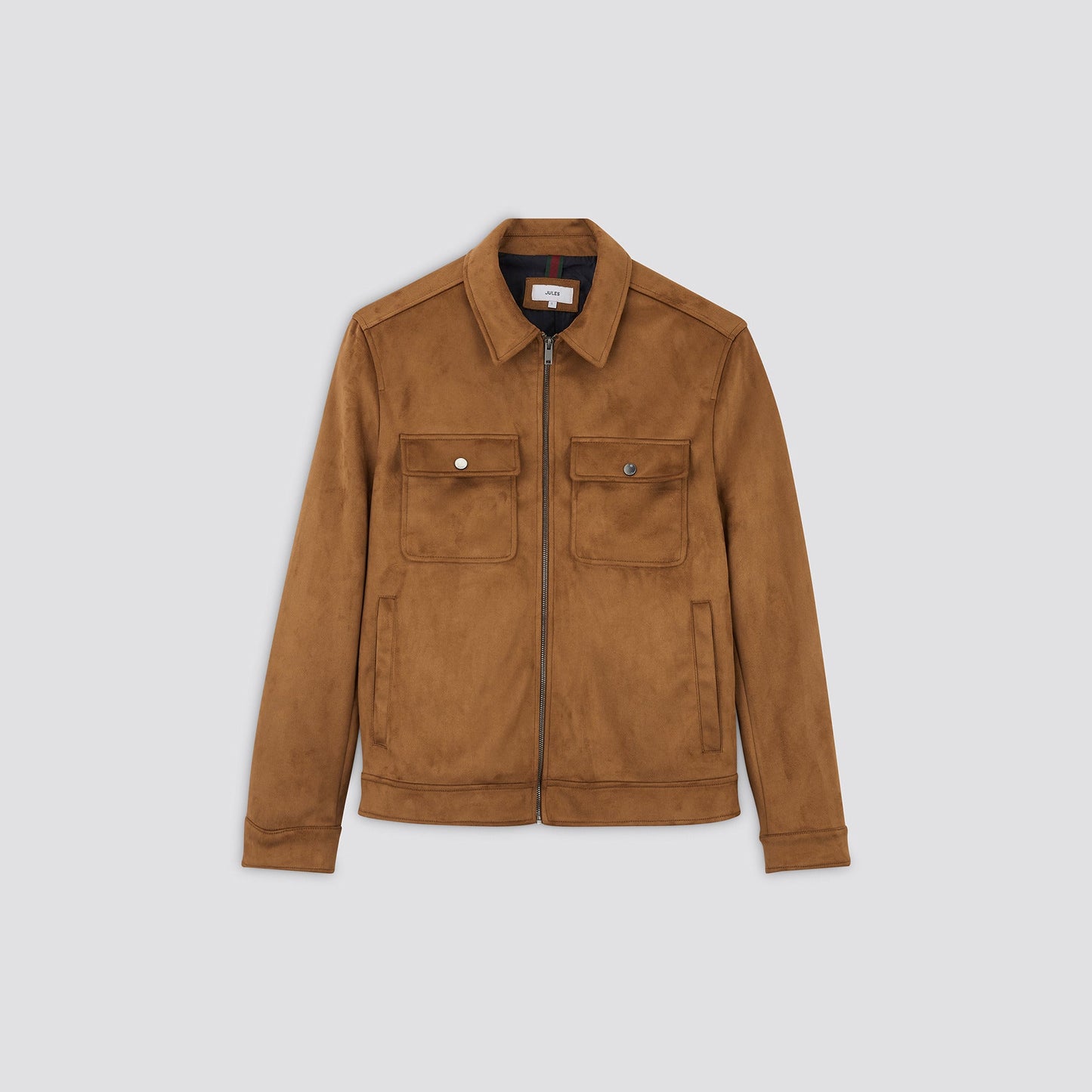 Blouson aspect velours col chemise