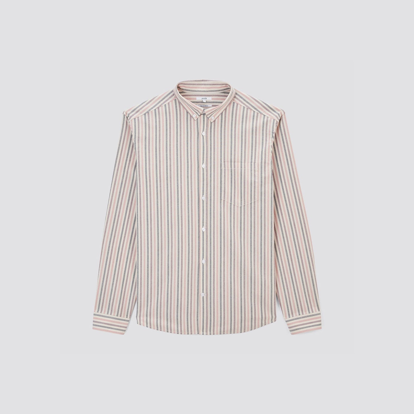Chemise regular oxford à rayures multicolore coton biologique