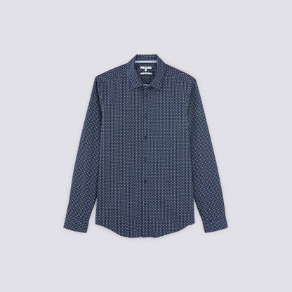 Chemise slim motif cravate coton