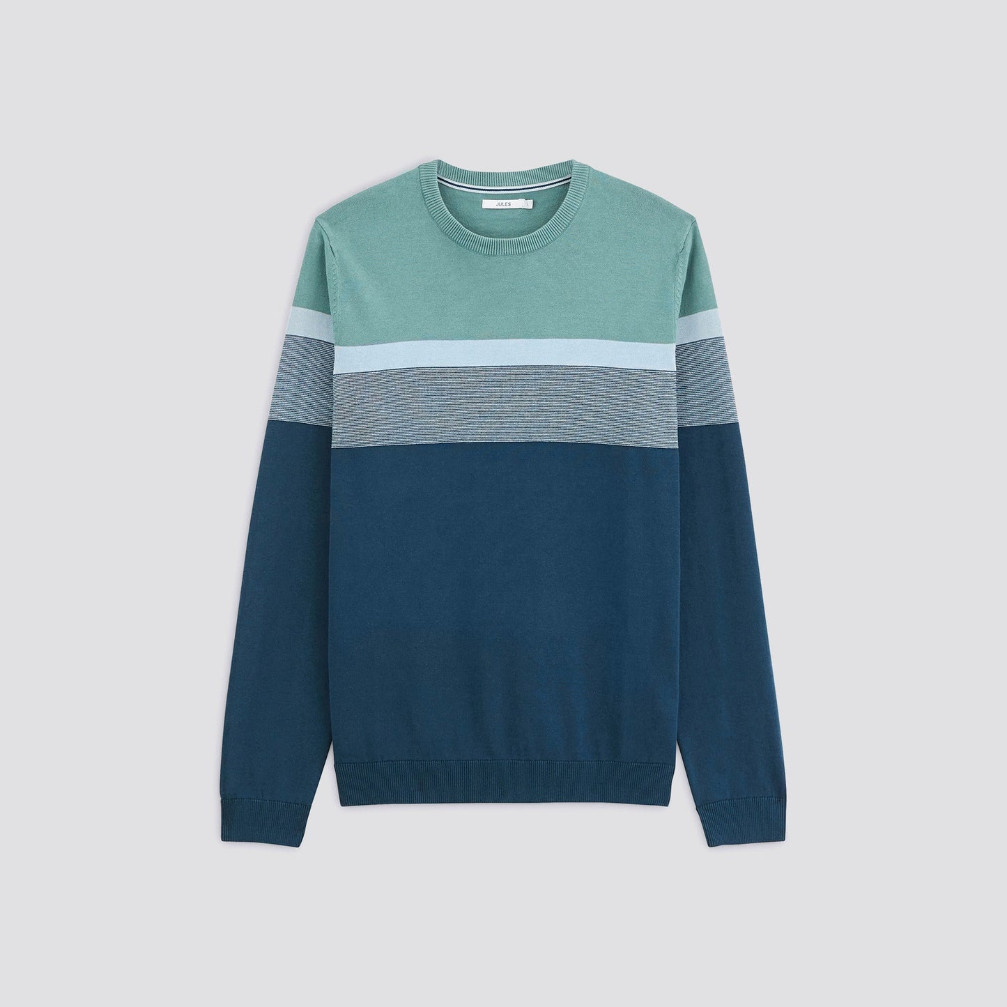 Pull color block tricolore jeu de points