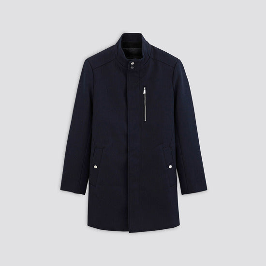 Manteau zippé col montant