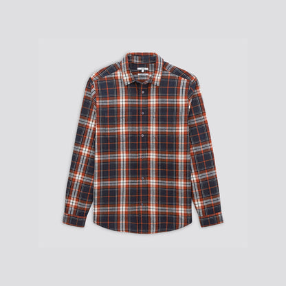 Chemise regular à carreaux ombré coton