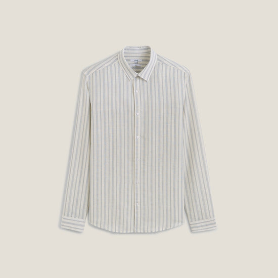 Chemise regular en matière rustique en coton