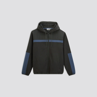Sweat zippé bi-matière