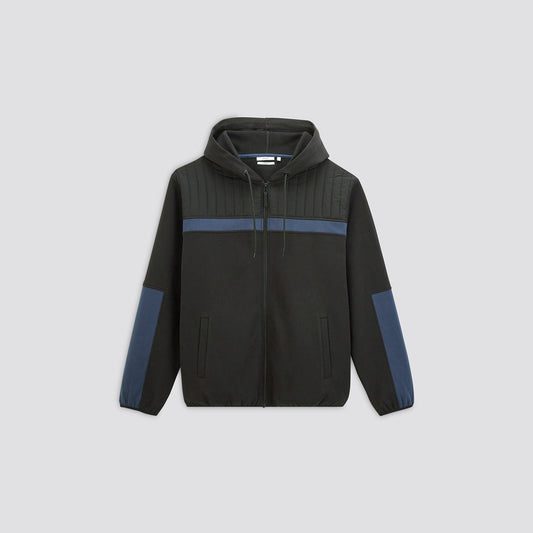 Sweat zippé bi-matière