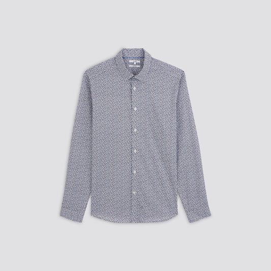 Chemise slim imprimé floral coton