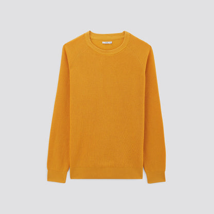 Pull gaufré à col rond