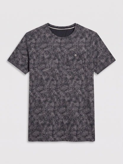 Tee-shirt col rond motifs floraux