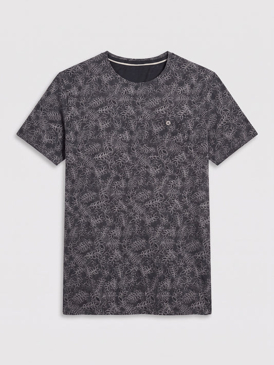 Tee-shirt col rond motifs floraux