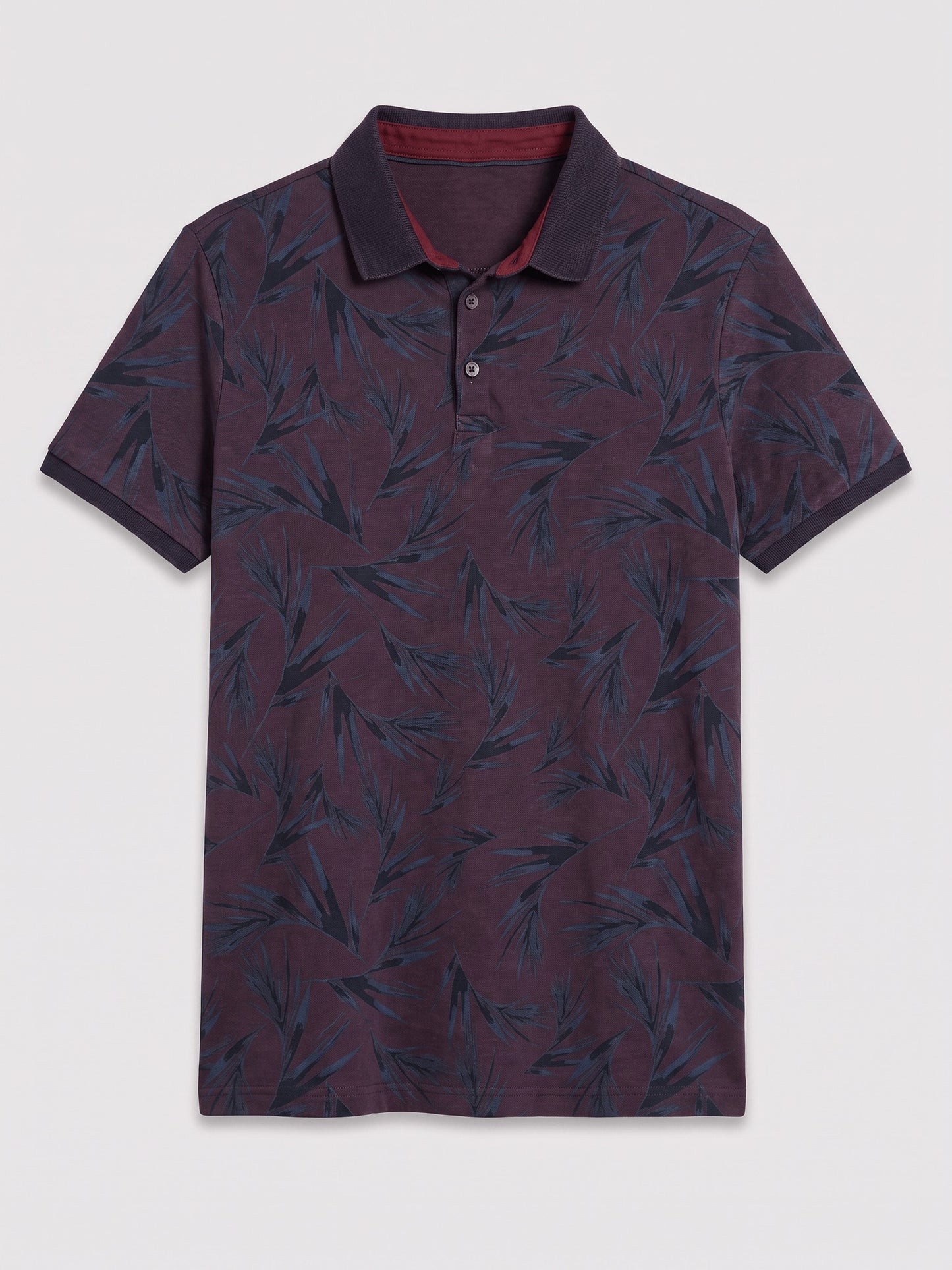 Polo manche courte imprimé feuilles
