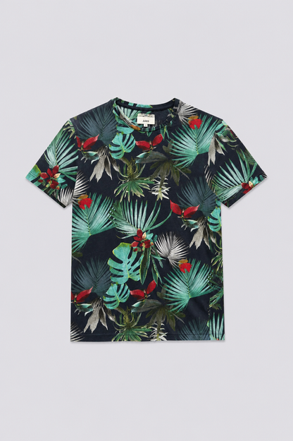 Tee shirt imprimé feuillages all over
