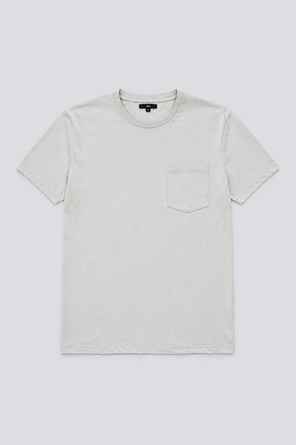 Tee shirt col rond uni à poche