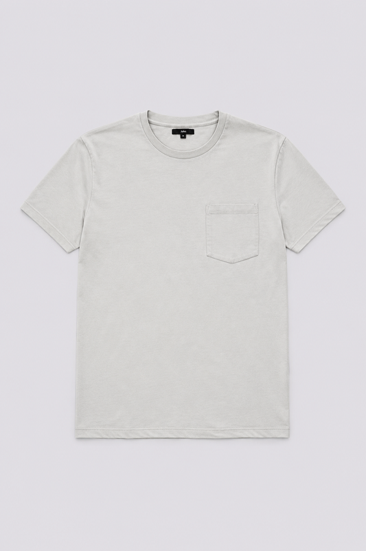 Tee shirt col rond uni à poche