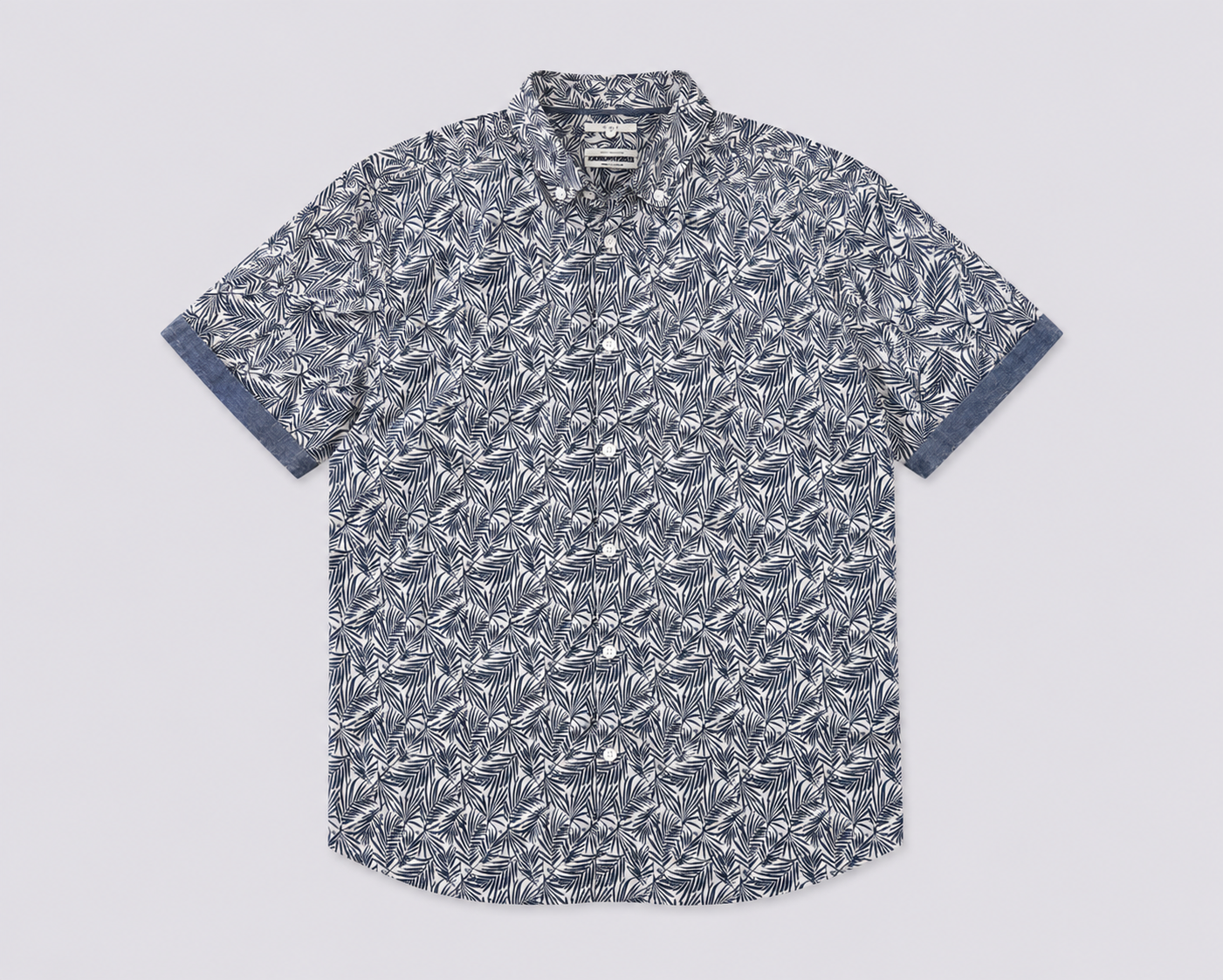Chemisette à motif bleu et blanc