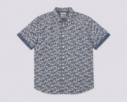 Chemisette à motif bleu et blanc