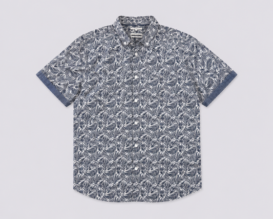 Chemisette à motif bleu et blanc