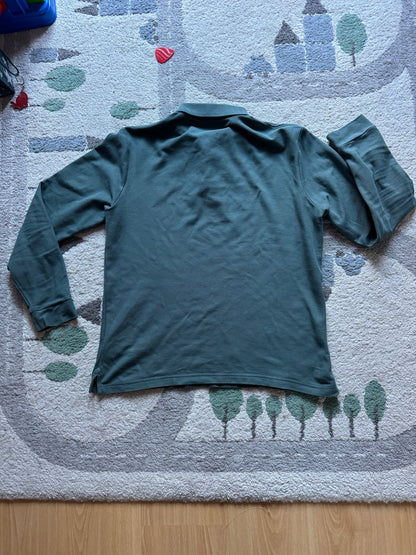 Polo manches longues piqué uni - Vert taille M
