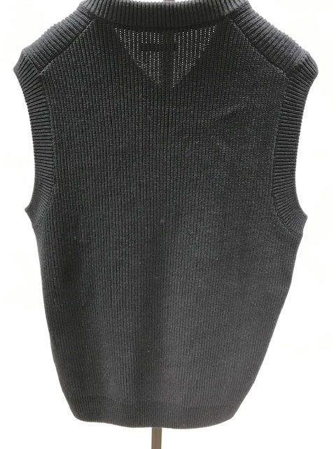 Pull col v sans manches relax - Bleu moyen