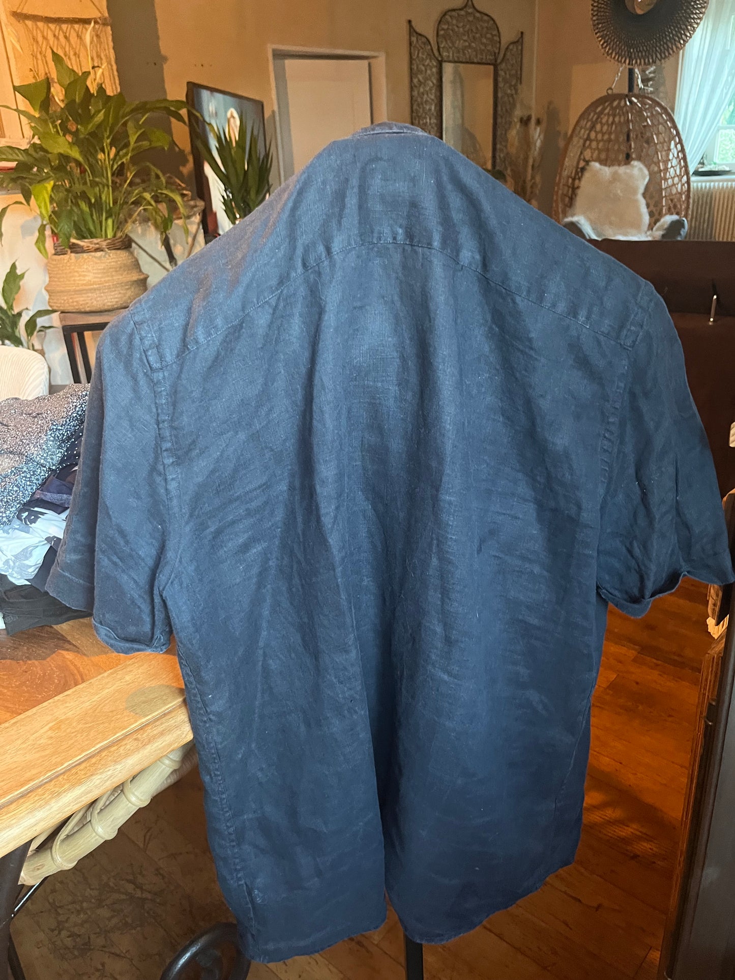 Chemise lin manches courtes regular