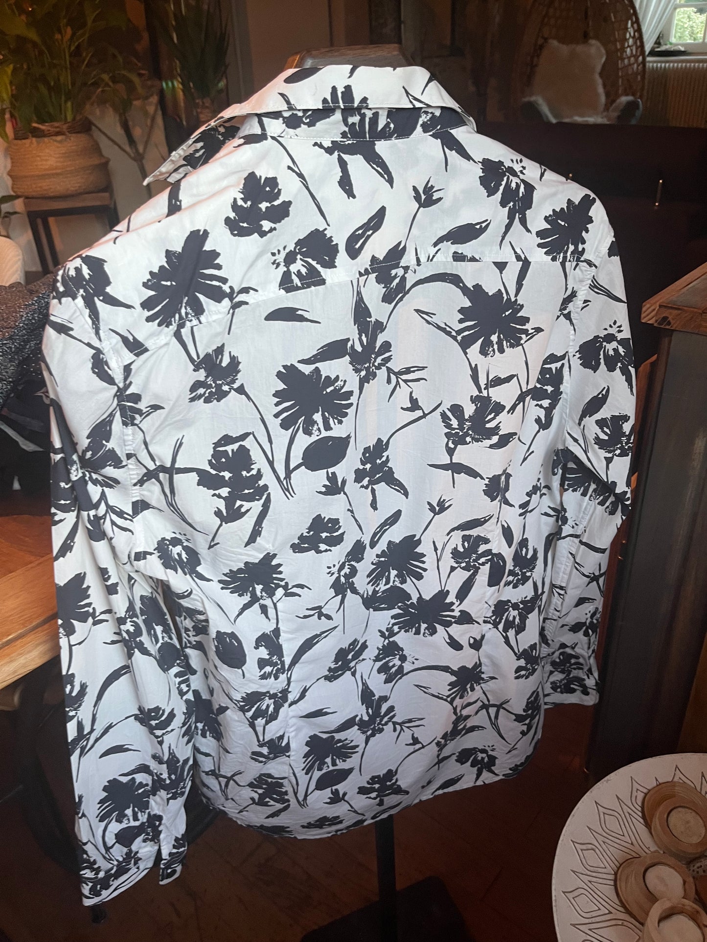 Chemise slim imprimé fleur coton